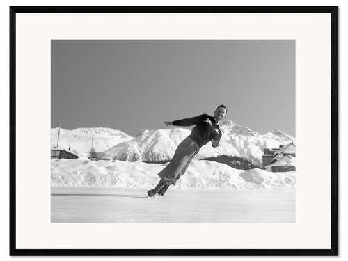 Inramat konsttryck Figure Skating, St. Moritz 1948