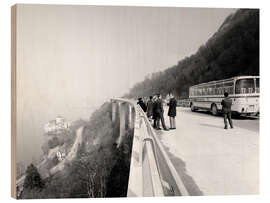Holzbild Schweizer Autobahn bei Genf, 1969