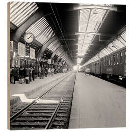 Wood print Zurich Main Station, 1962