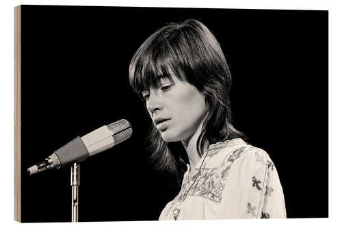 Tableau en bois Francoise Hardy, Lausanne, 1970