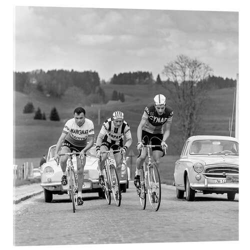 Stampa su vetro acrilico Cyclists at the Tour de Romandie 1963