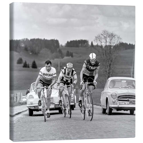 Leinwandbild Radsportler bei der Tour de Romandie 1963