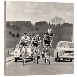 Wood print Cyclists at the Tour de Romandie 1963