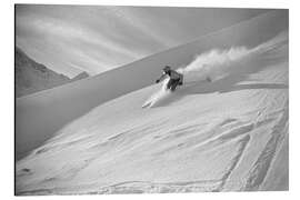 Tableau en aluminium Rudi Rominger skiing, 1940 - Vintage Ski Collection