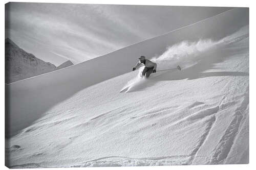 Canvas print Rudi Rominger skiing, 1940