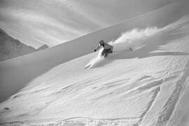 Magnettafel Rudi Rominger beim Skifahren, 1940