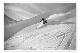 Wall print Rudi Rominger skiing, 1940 - Vintage Ski Collection