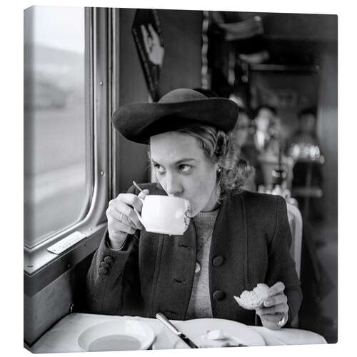 Canvastavla Breakfast in a dining car of SBB Train, 1941