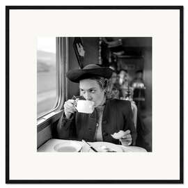 Framed art print Breakfast in a dining car of SBB Train, 1941