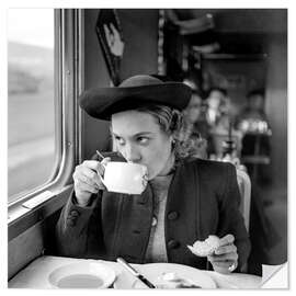 Sticker mural Breakfast in a dining car of SBB Train, 1941