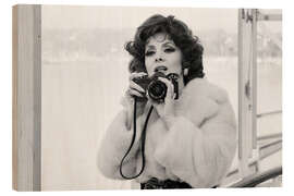 Quadro de madeira Gina Lollobrigida on Lake Geneva, 1973