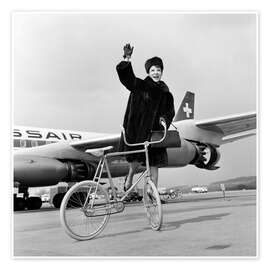 Wandbild Lilly Yokoi, Primaballerina der Fahrräder, Zürich, 1962