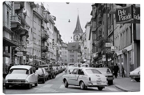 Tableau sur toile Verkehr am Rennweg in Zürich, 1974