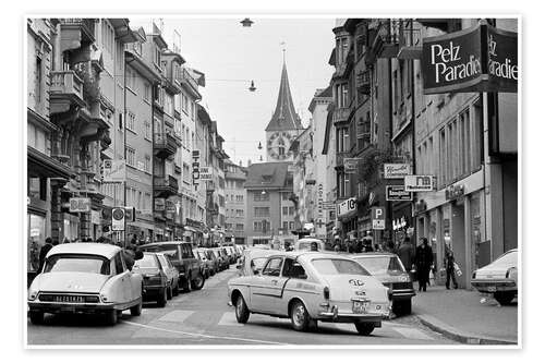 Póster Verkehr am Rennweg in Zürich, 1974