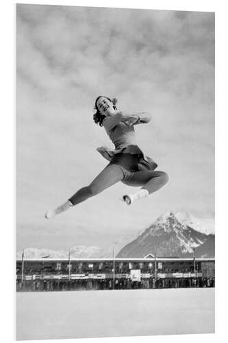 Hartschaumbild Eisskating, Davos, 1947