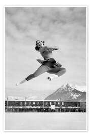 Poster Ice skating, Davos, 1947