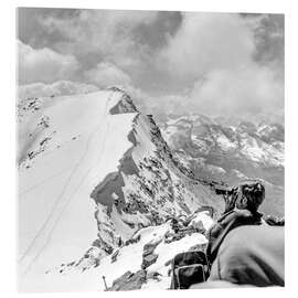 Acrylic print Summer skiing on the Corvatsch, Switzerland, 1970 - Vintage Ski Collection