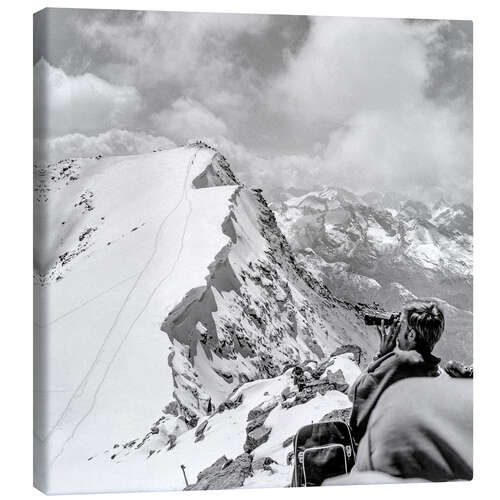 Lærredsbillede Summer skiing on the Corvatsch, Switzerland, 1970