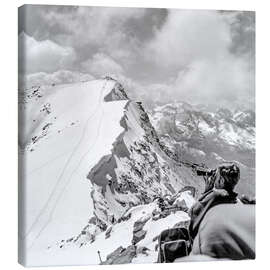 Stampa su tela Summer skiing on the Corvatsch, Switzerland, 1970