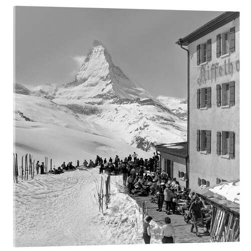 Quadro em acrílico Hotel Riffelhaus under the Matterhorn, Zermatt, 1956