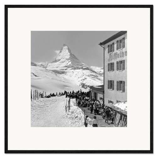 Impression artistique encadrée Hotel Riffelhaus under the Matterhorn, Zermatt, 1956