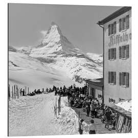 Magnettafel Hotel Riffelhaus vor dem Matterhorn, Zermatt, 1956