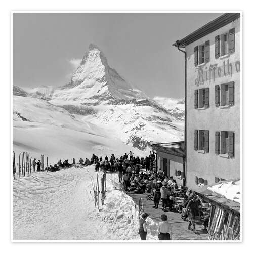 Poster Hotel Riffelhaus under the Matterhorn, Zermatt, 1956