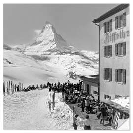 Vinilo para la pared Hotel Riffelhaus under the Matterhorn, Zermatt, 1956