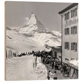 Puutaulu Hotel Riffelhaus under the Matterhorn, Zermatt, 1956