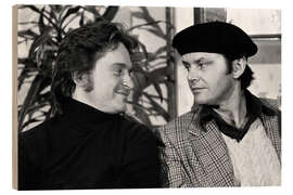 Holzbild Michael Douglas und Jack Nicholson in Zürich, 1976