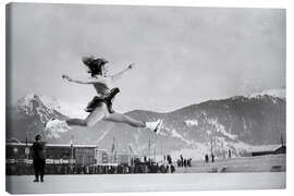 Stampa su tela Figure skater at the Figure Skating Championships in Davos, 1947