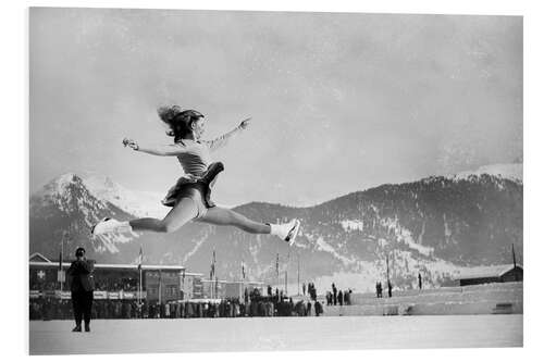 Hartschaumbild Eiskunstläuferin bei den Eiskunstlaufmeisterschaften in Davos, 1947