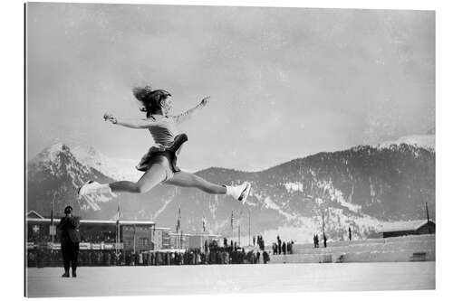 Quadro em plexi-alumínio Figure skater at the Figure Skating Championships in Davos, 1947