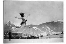 Quadro em plexi-alumínio Figure skater at the Figure Skating Championships in Davos, 1947