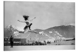 Magnettafel Eiskunstläuferin bei den Eiskunstlaufmeisterschaften in Davos, 1947