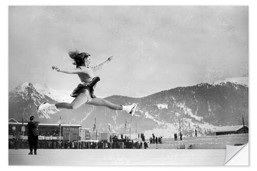 Vinilo para la pared Figure skater at the Figure Skating Championships in Davos, 1947