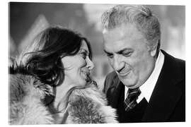 Acrylglasbild Federico Fellini und Magali Noel, Zürich, 1974
