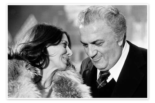 Poster Federico Fellini and Magali Noel, Zurich, 1974