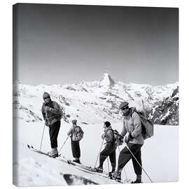 Canvastavla Skiiers at Adler Pass, Switzerland, 1946