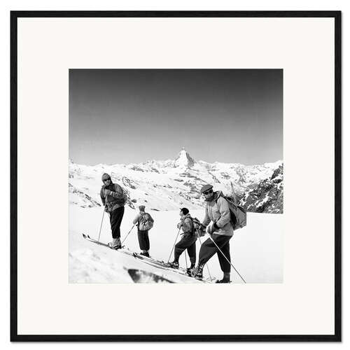 Impression artistique encadrée Skiiers at Adler Pass, Switzerland, 1946