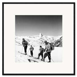 Framed art print Skiiers at Adler Pass, Switzerland, 1946