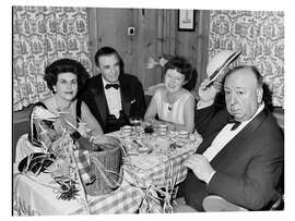 Alubild Alfred Hitchcock mit Frau und Freunden, Schweiz, 1967