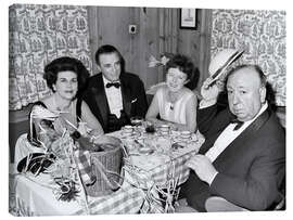 Canvas print Alfred Hitchcock with wife and friends, Switzerland, 1967