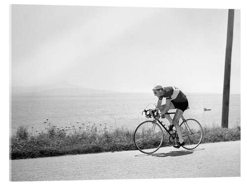 Quadro em acrílico Ferdy Kübler drives along Lake Geneva, 1950