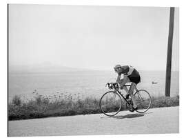 Magnettafel Ferdy Kübler fährt entlang des Genfer Sees, 1950