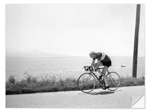 Wall sticker Ferdy Kübler drives along Lake Geneva, 1950