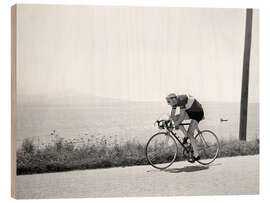 Wood print Ferdy Kübler drives along Lake Geneva, 1950