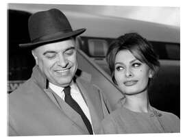 Acrylglasbild Sophia Loren mit Carlo Ponti, Zürich, 1959
