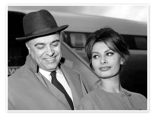 Poster Sophia Loren mit Carlo Ponti, Zürich, 1959