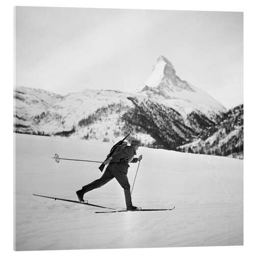 Acrylic print Swiss military patrol skiing, 1944